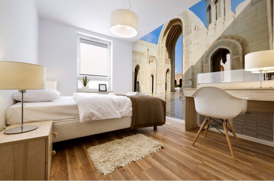 Visit to sultan qaboos grand mosque in muscat oman Mural print