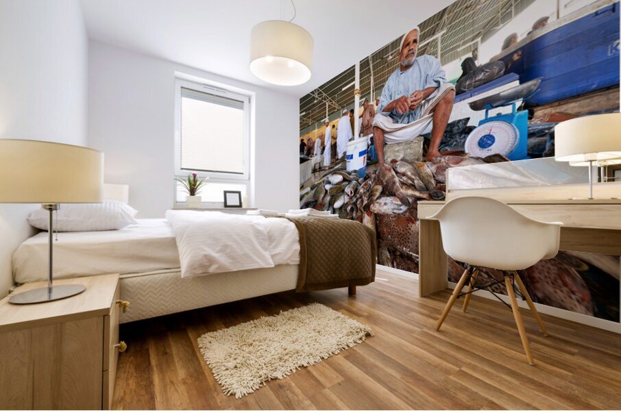 Visit to the muscat fish market in oman during the day Mural print