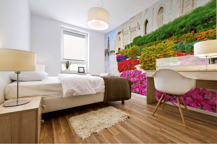 Exploring sultan qaboos grand mosque in muscat oman Mural print