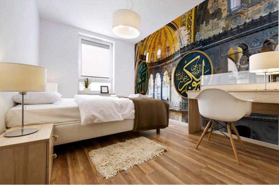 View from interior of Hagia Sophia Grand Mosque in Istanbul Mural print
