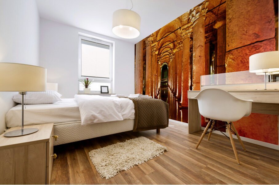 Exploring the ancient Basilica Cistern in Istanbul Turkey Mural print