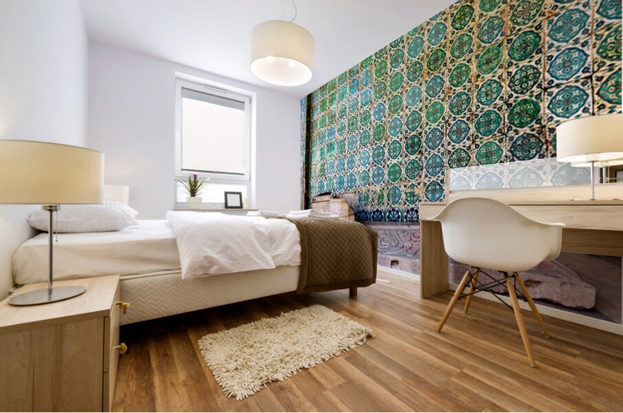 Exploring mosaic tiles and stone work in Topkapi Palace Mural print