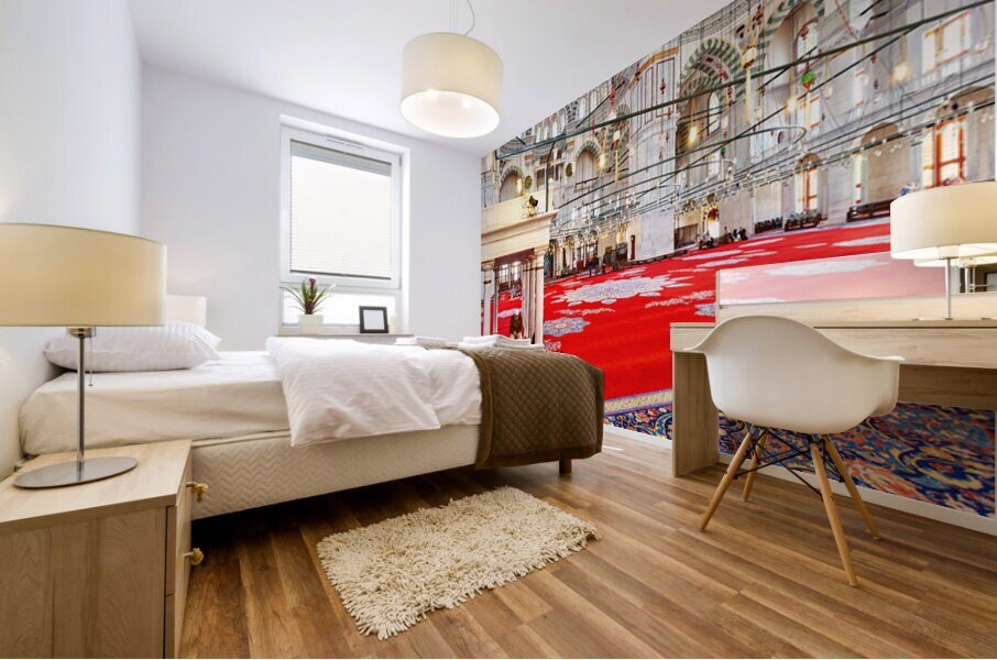 Visit to the fatih mosque in istanbul turkey Mural print