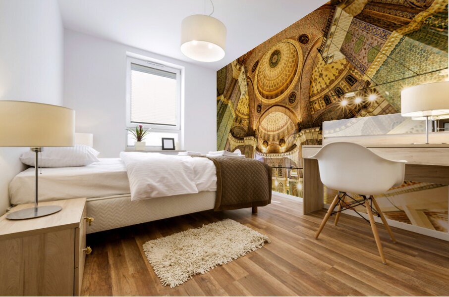 Visit to suleymaniye mosque in istanbul turkey Mural print