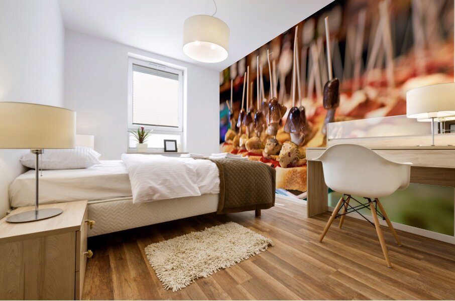 Tasty tapas served in a bar in Barcelona Catalonia Spain Mural print