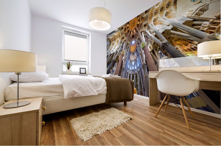 Inside Basílica de la Sagrada Família Barcelona Mural print