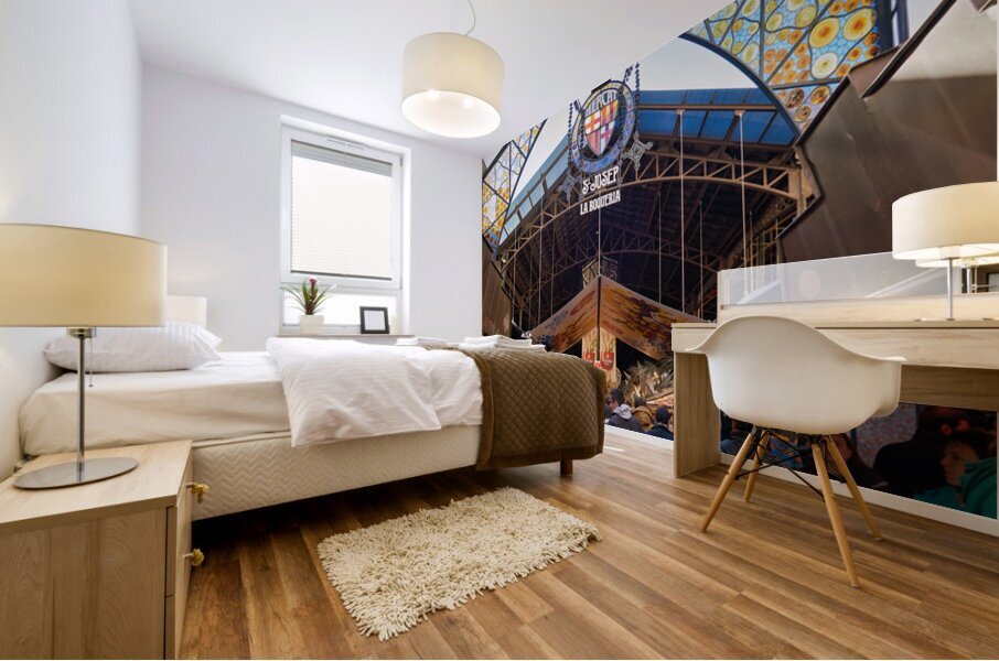 Entrance to Mercat de Sant Josep de la Boqueria in Barcelona Mural print