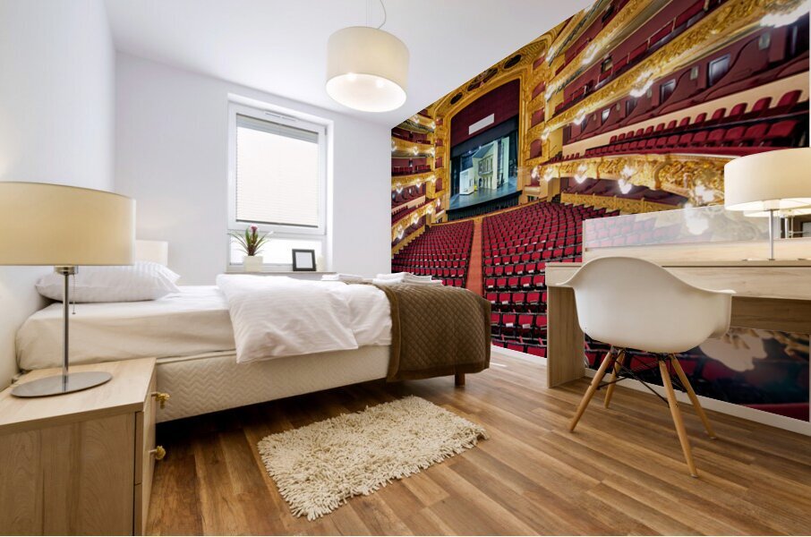 Gran Teatre del Liceu displays empty seats before a performance Mural print