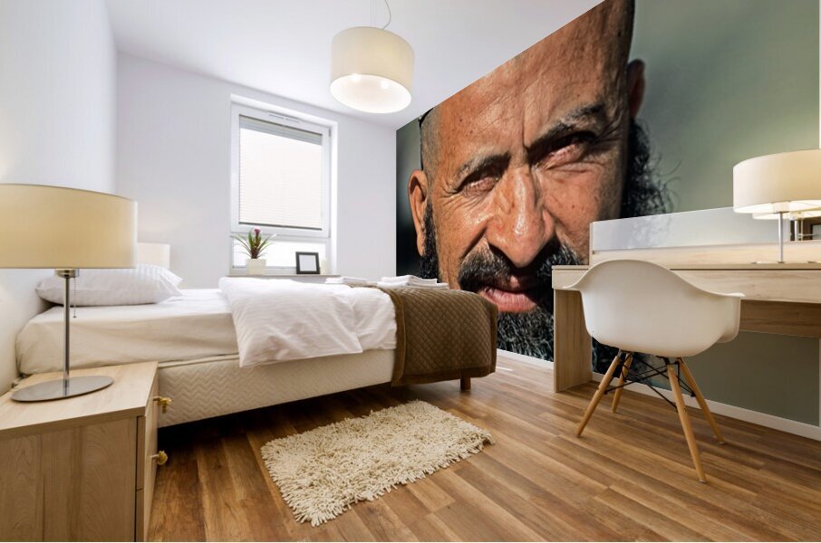 Portrait of a bearded man in Pakistan during daylight Impression murale