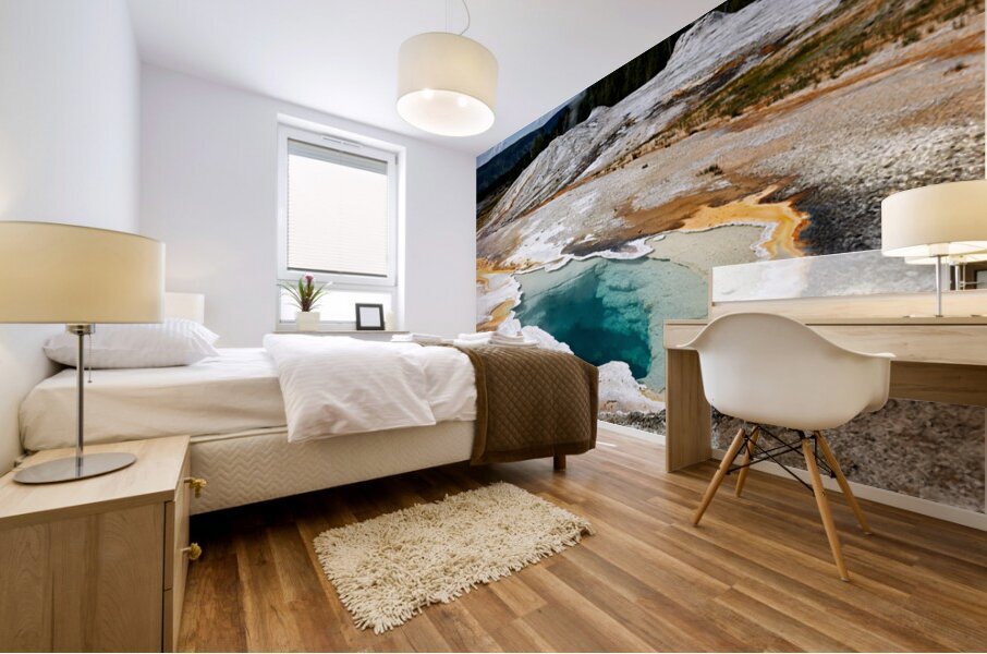 Heart Spring in Yellowstone National Park with blue water Mural print