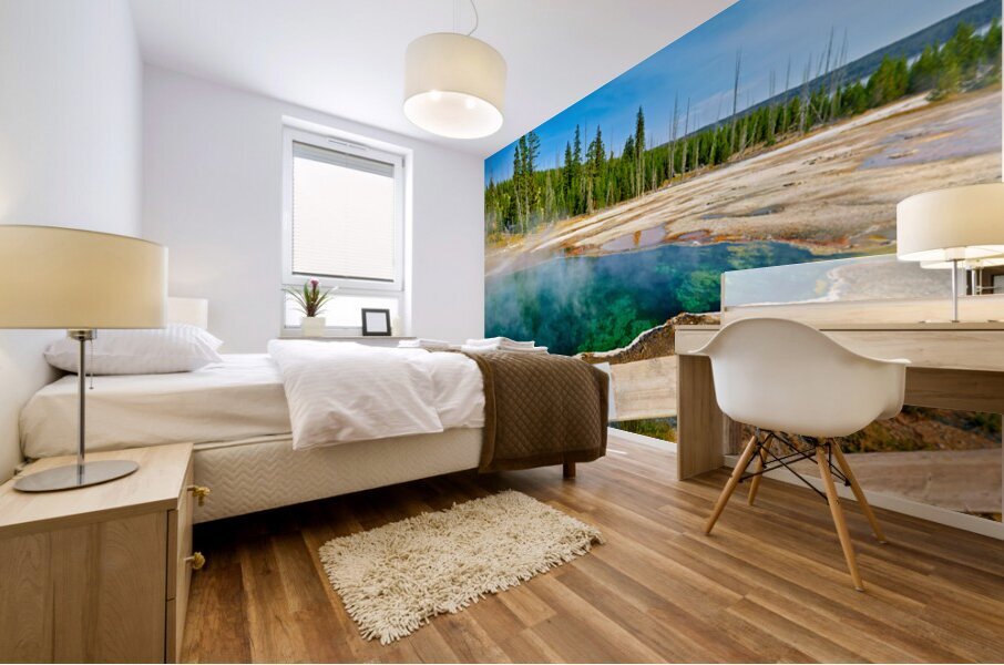 Visit Abyss Pool in Yellowstone National Park for a unique view Mural print