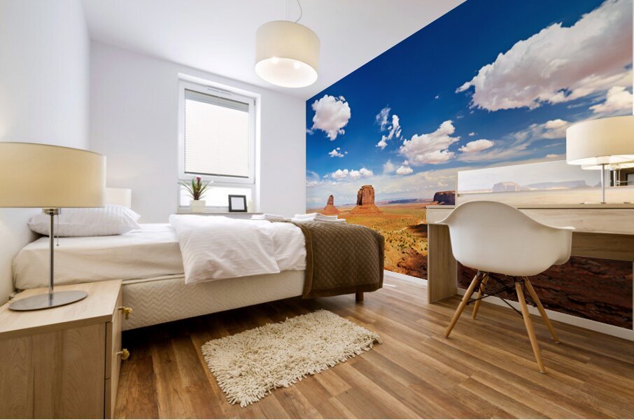 Exploring monument valley in the united states national park Mural print