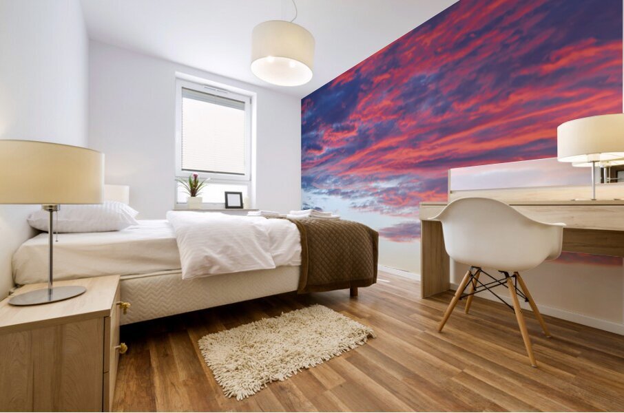 View of sunset over Monument Valley in USA Mural print