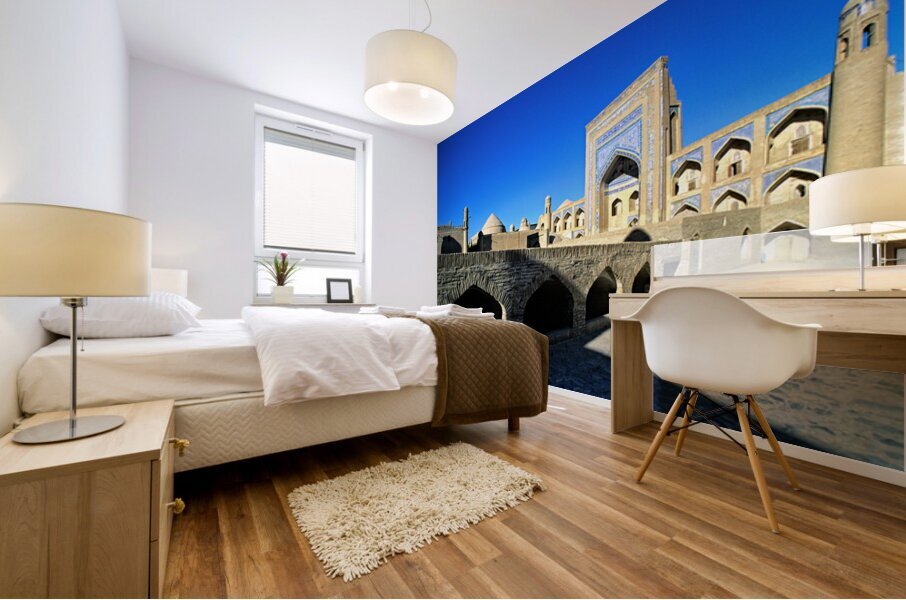 Exploring the ancient architecture in Khiva Uzbekistan Mural print