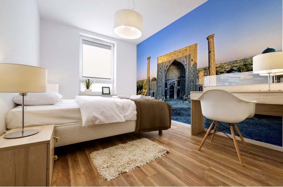 Historic building in Khiva during sunset in Uzbekistan Mural print