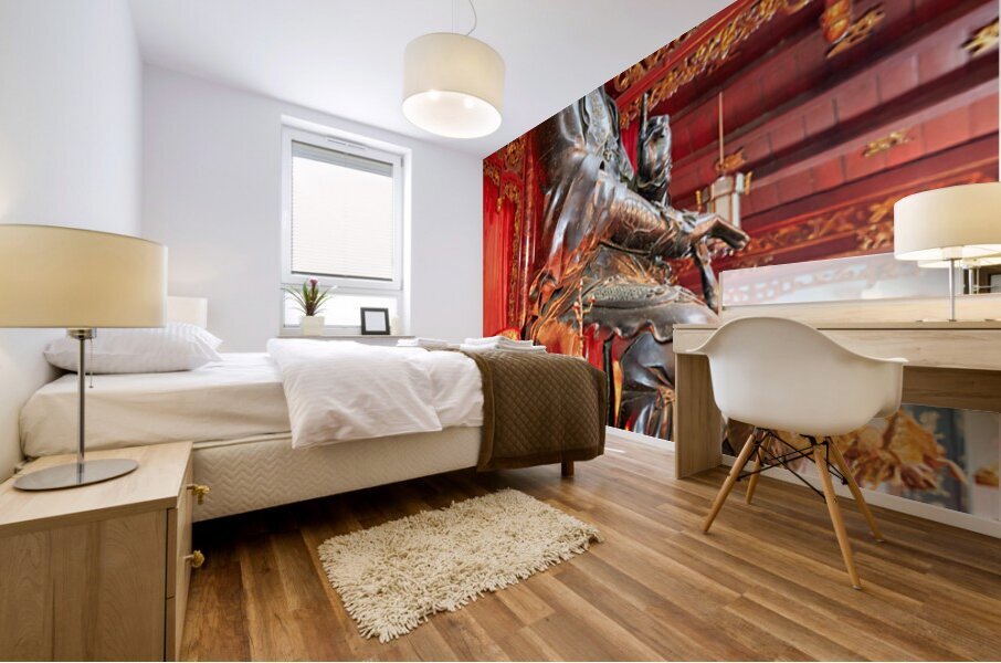 Statue of Buddha in Ho Chi Minh City Vietnam temple Mural print