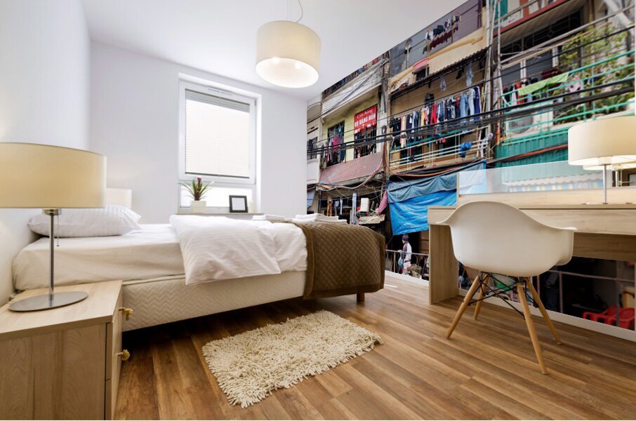 Homes in Ho Chi Minh City show daily life in Saigon Mural print