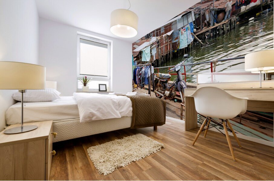 Fishing village life by the water in Phu Quoc Vietnam Mural print