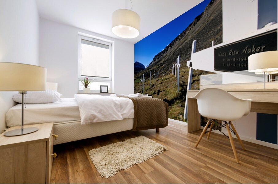 Memorial site in Longyearbyen Svalbard Archipelago Norway Mural print