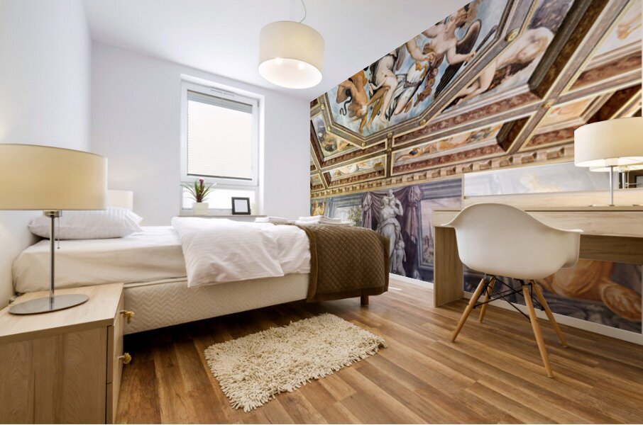 Frescoes in the vasari home museum arezzo Mural print