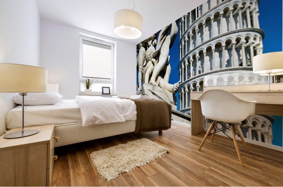 Visitors enjoy Piazza dei Miracoli with the Leaning Tower Impression murale