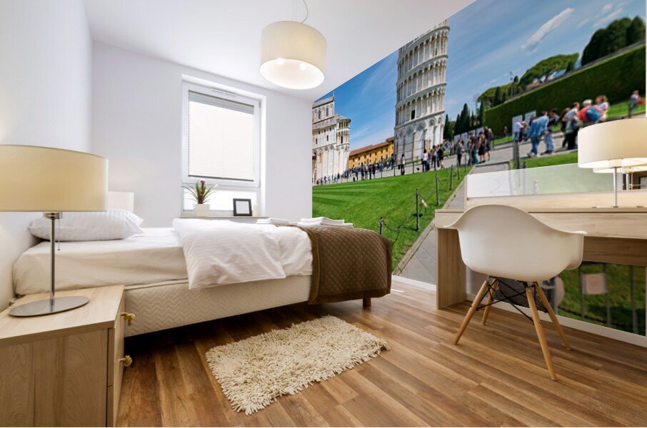 Exploring the Leaning Tower in Piazza dei Miracoli Pisa Mural print