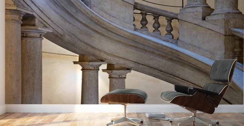 Helicoidal staircase design in Galleria Nazionale dArte Antica – Wall Mural 2
