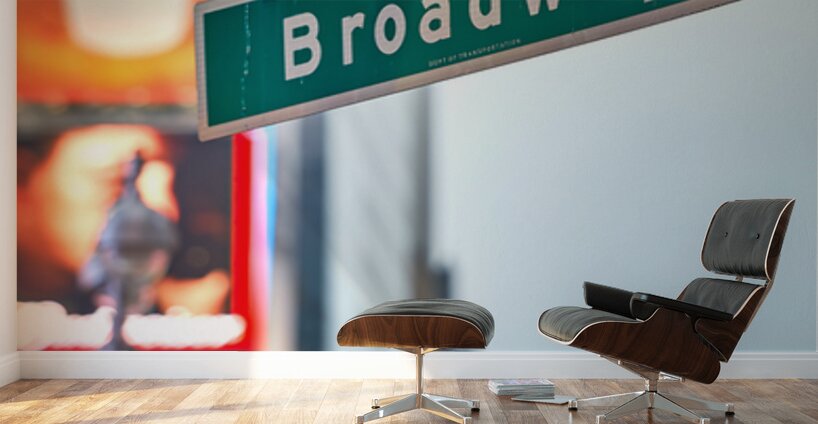 Broadway street sign in Manhattan New York City during the day – Wall Mural 2