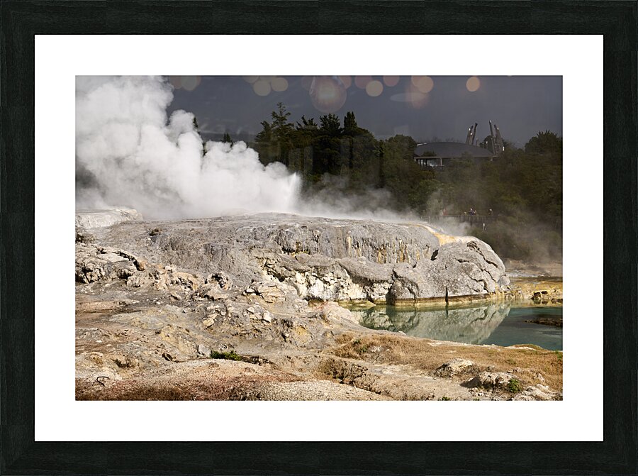 Rotorua. New Zealand. Whakarewarewa the living Maori Village. Hot springs Picture Frame print