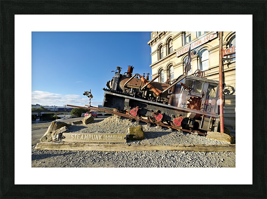 Oamaru New Zealand. Steampunk HQ Art gallery. The Steampunk Engine Picture Frame print