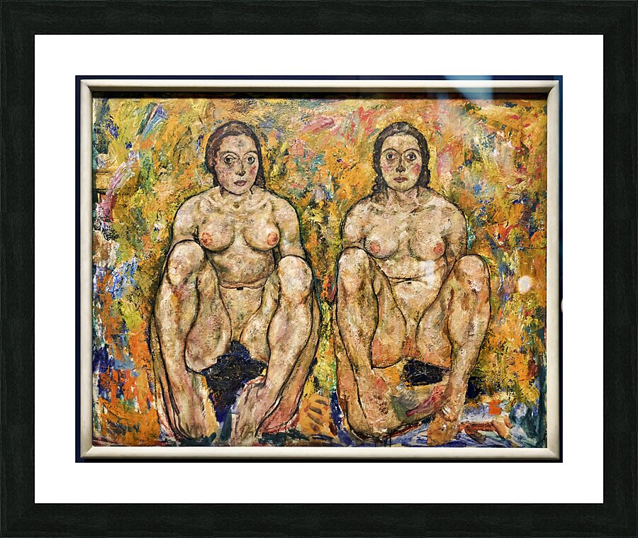 Egon Schiele - Squatting Women 1918 - Leopold Museum Vienna Austria Picture Frame print