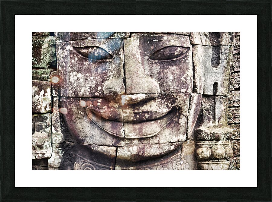 Bas relief at Angkor Thom Temple. Bayon. Siem Reap. Cambodia Picture Frame print