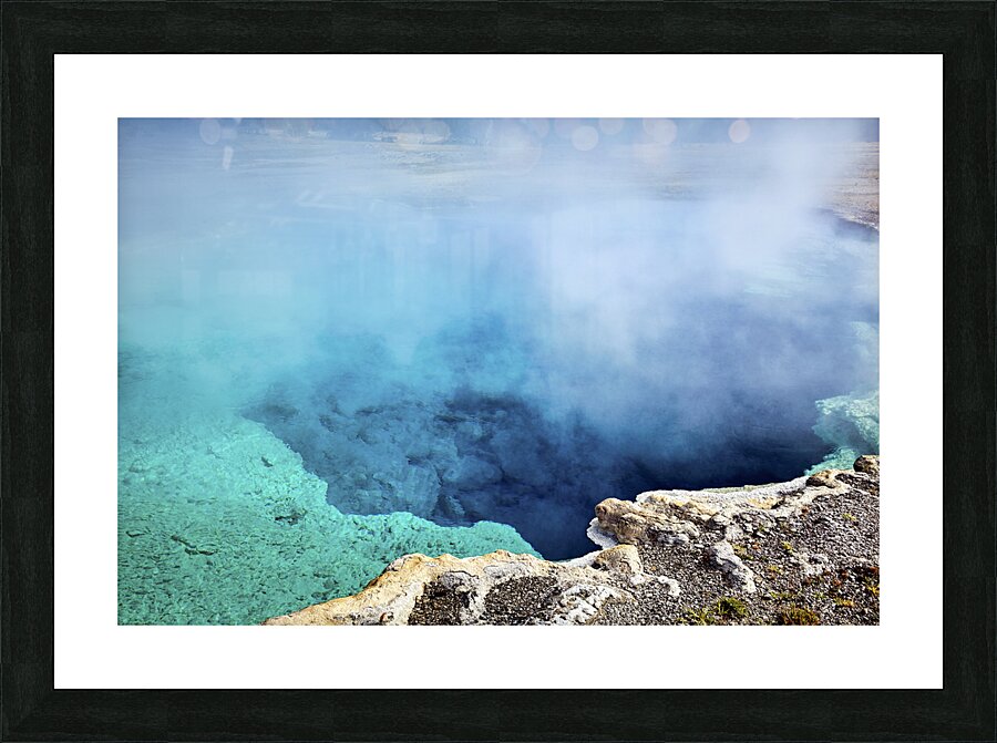 Black Sand Basin. Sapphire Pool at the Yellowstone National Park. Wyoming. USA. Picture Frame print