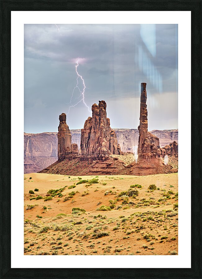Monument Valley. Navajo Nation. Thunderstorm on the Butte Picture Frame print