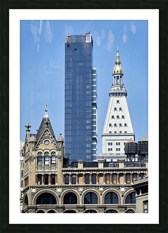 New York. Manhattan. United States. Different architectures downtown Picture Frame print