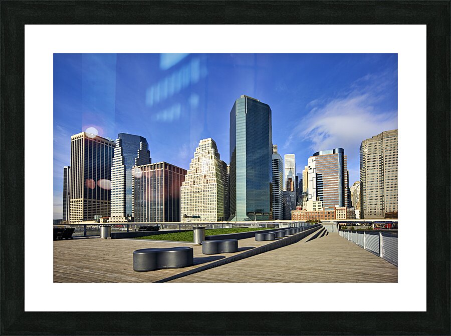 New York. Manhattan skyline. United States. Skyscrapers downtown Picture Frame print