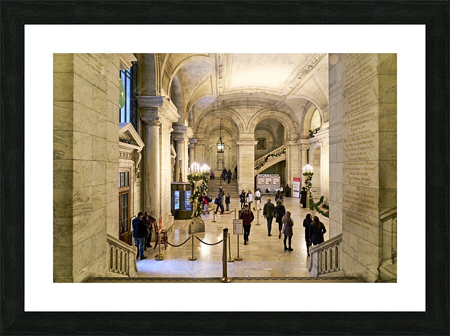 New York. Manhattan. United States. The entrance hall of the Public Library Picture Frame print