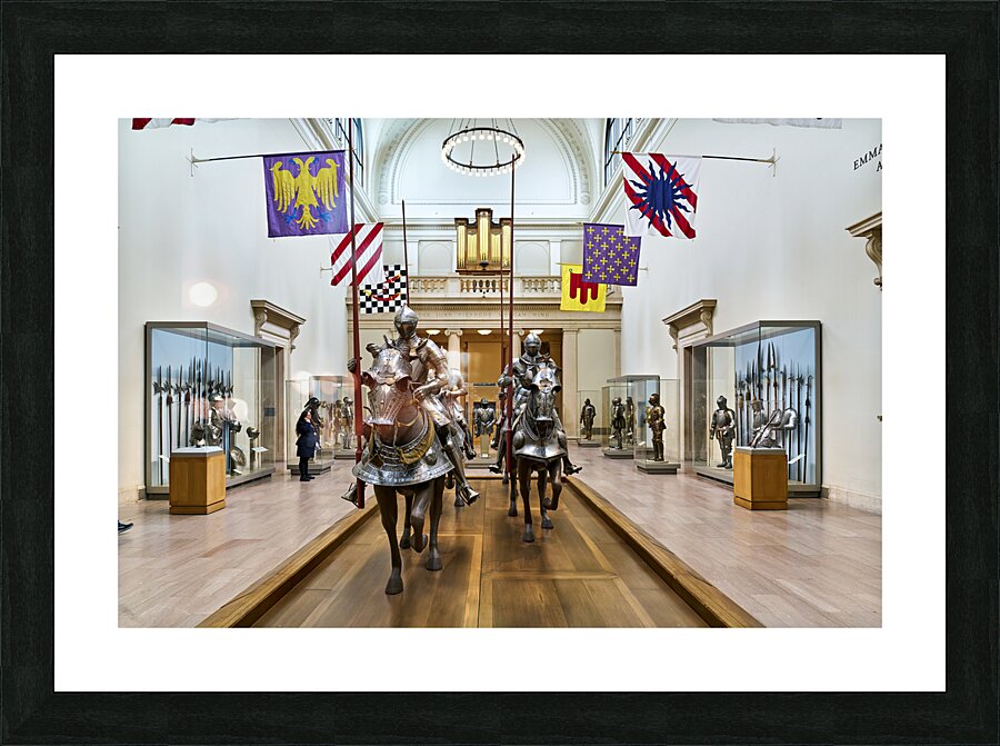 New York. Manhattan. United States. The Metropolitan Museum of Art. Arms and armor Middle Ages main hall Picture Frame print
