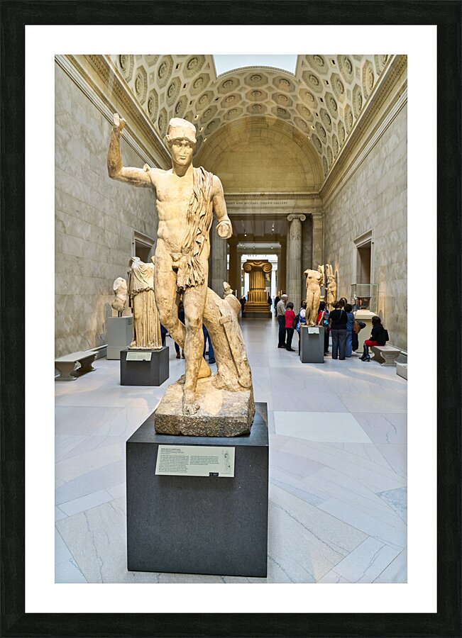 New York. Manhattan. United States. The Metropolitan Museum of Art. Greek and Roman Art. Marble statue of a wounded warrior Picture Frame print