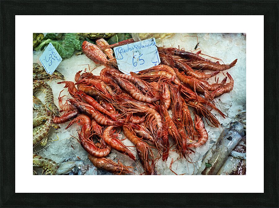 Barcelona. Catalonia. Spain. The Mercat de Sant Josep de la Boqueria. Fishmonger Picture Frame print
