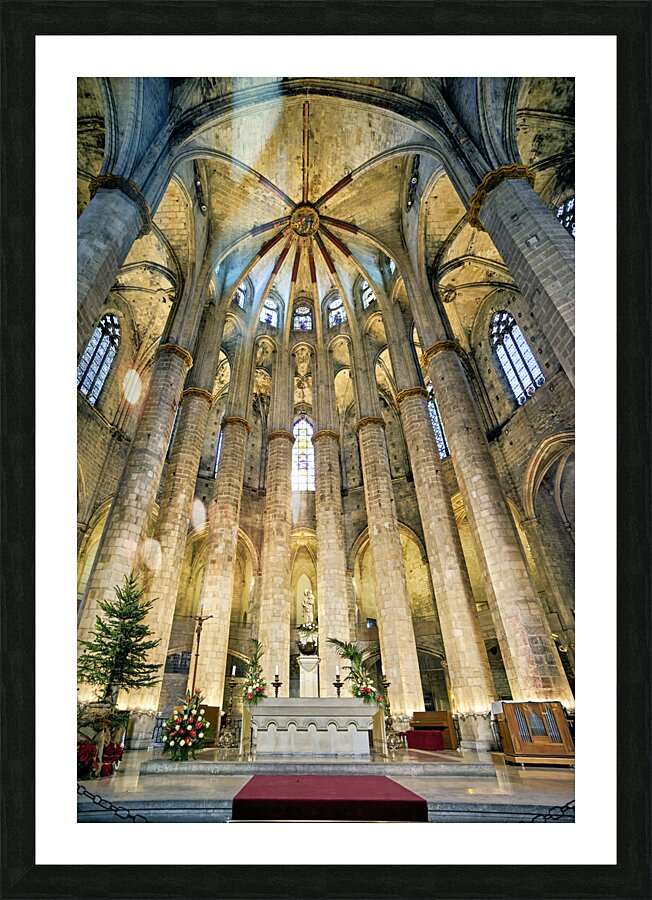 Barcelona. Catalonia. Spain. The church of Santa Maria del Mar Saint Mary of the sea Picture Frame print