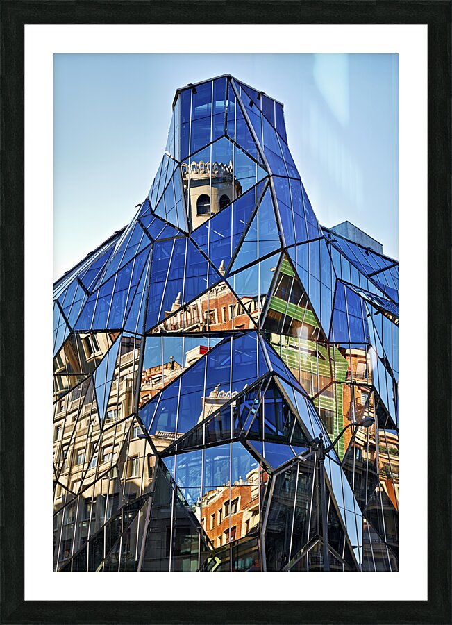 Bilbao Biscay Spain. Dpto. Sanidad Ledo Arteche. Modern building Picture Frame print