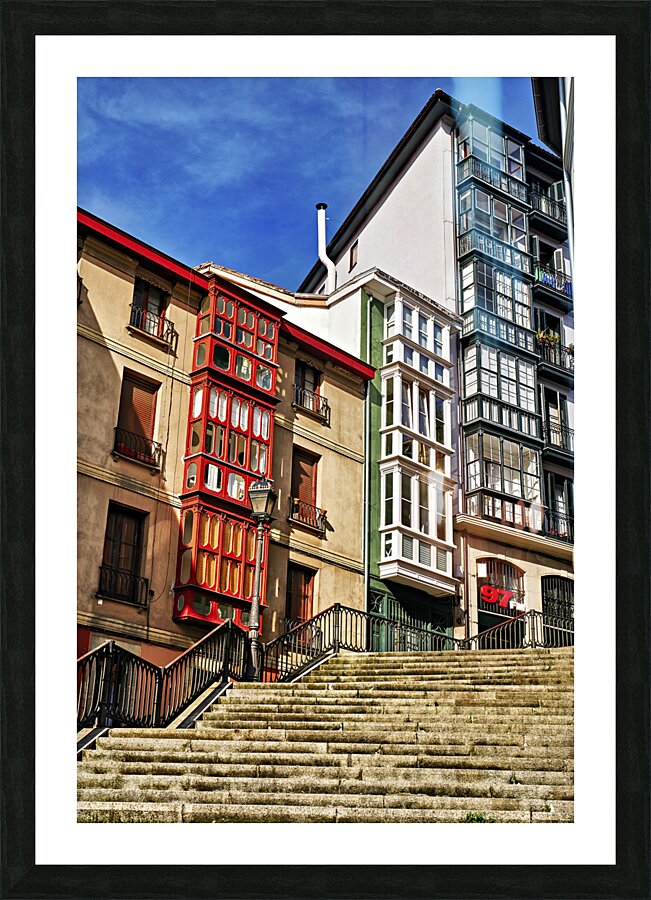 Bilbao Biscay Spain. Stairs in the old city Picture Frame print