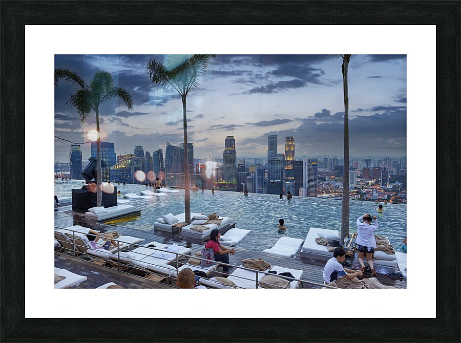 Singapore. The Infinity Pool at Marina Bay Sands Hotel Picture Frame print
