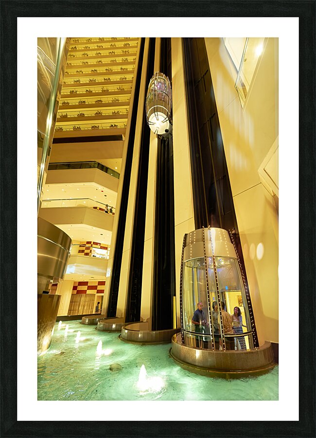 Singapore. The futuristic interiors of the Pan Pacific 5 star hotel Picture Frame print