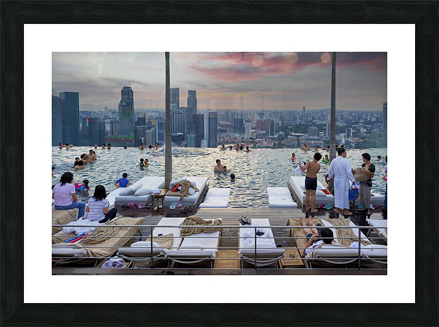 Singapore. The Infinity Pool at Marina Bay Sands Hotel Picture Frame print