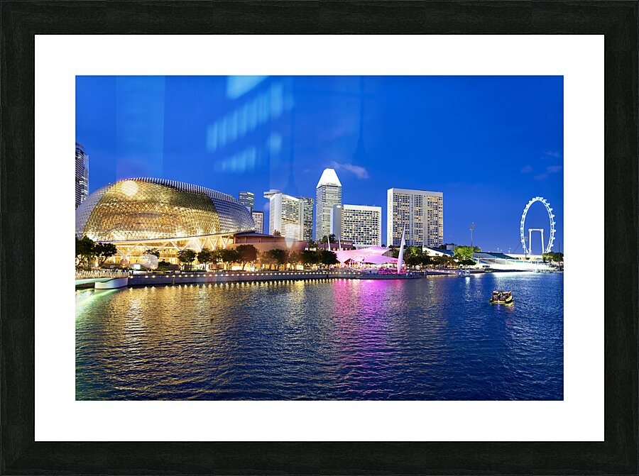 Singapore. Marina Bay at sunset Picture Frame print