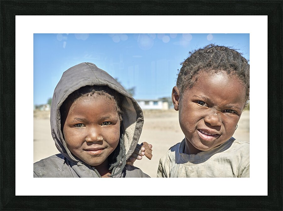 Namibia. Portrait of a group of children in a village of Damaraland Picture Frame print
