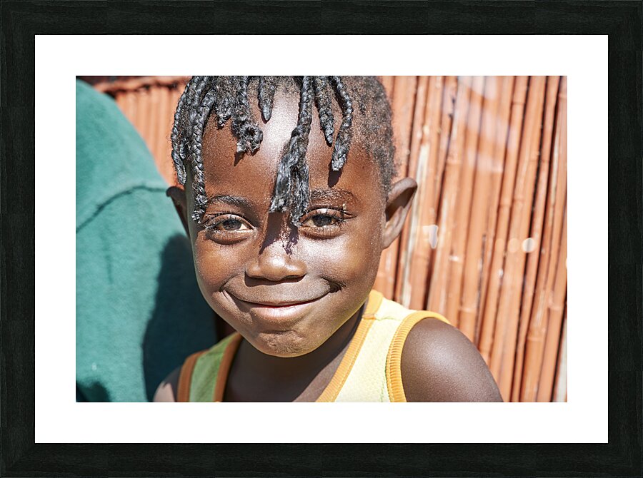 Namibia. Portrait of a joyful child in Kavango Region Picture Frame print