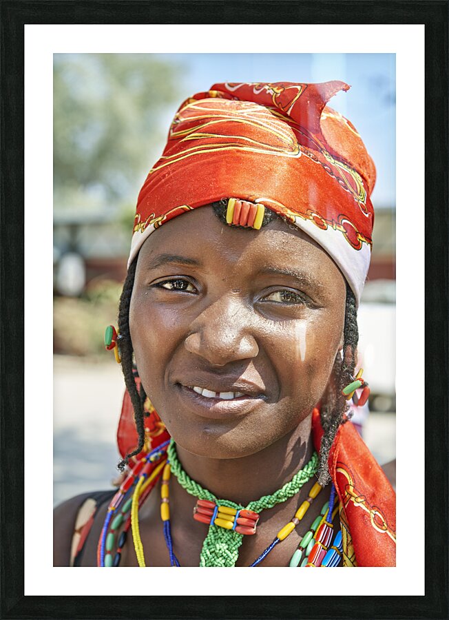 Namibia. Portrait of a woman of Zemba Bantu ethnic group in Kunene Region Picture Frame print
